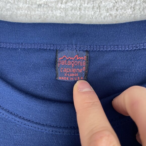 Vintage Patagonia Capilene Shirt Mens XL Blue Base Layer Made In USA (Read) - Picture 6 of 16